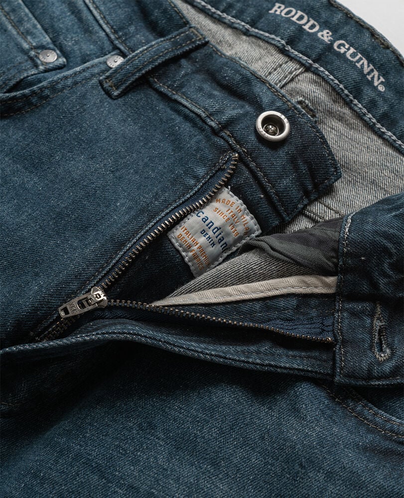 Winton Relaxed Fit Italian Denim, MID BLUE, Flat Lay