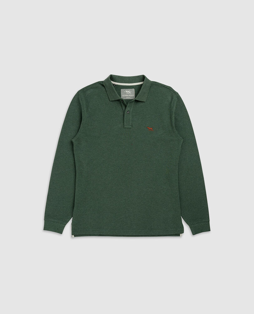 Long Sleeve Sports Fit Gunn Polo, MOSS, Flat Lay