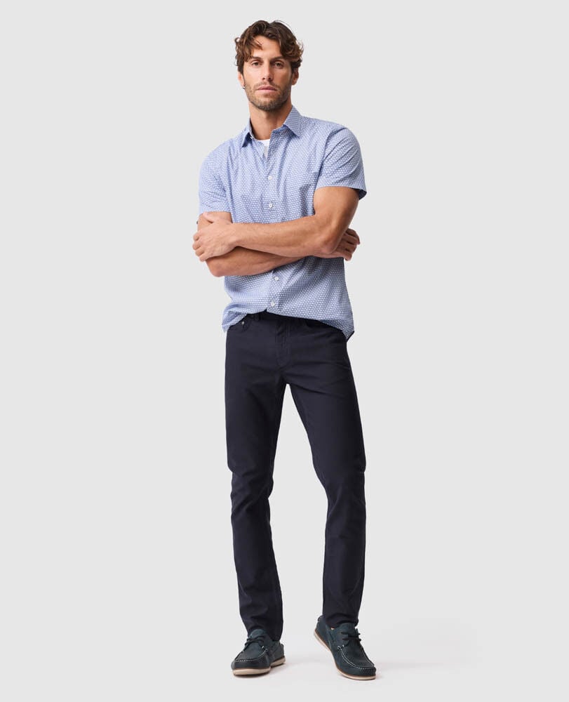 Blumine Sports Fit Shirt, INDIGO, Off Front