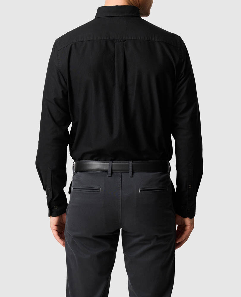 Oxford Sports Fit Shirt, NOIR, Back