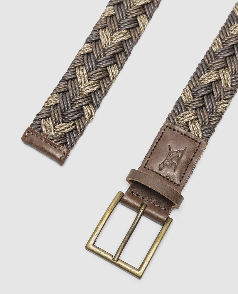 Thames Weave Belt, COFFEE MULTI, Off Front