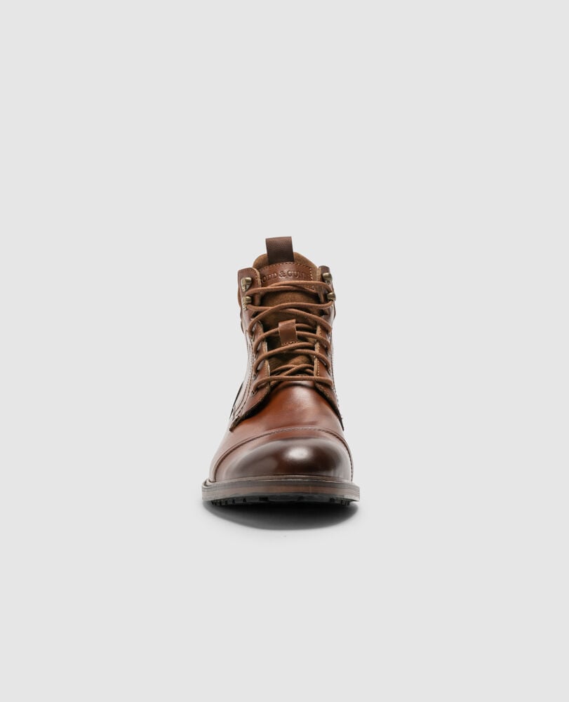 Dunedin Military Boot, TAN BURNISH, Detail 2