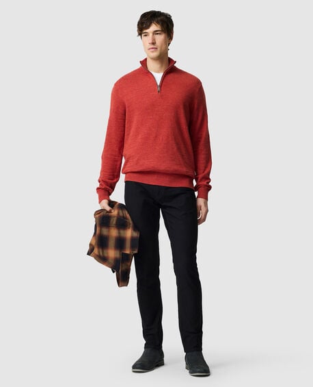 Fortrose 1/4 Zip Knit, BRICK