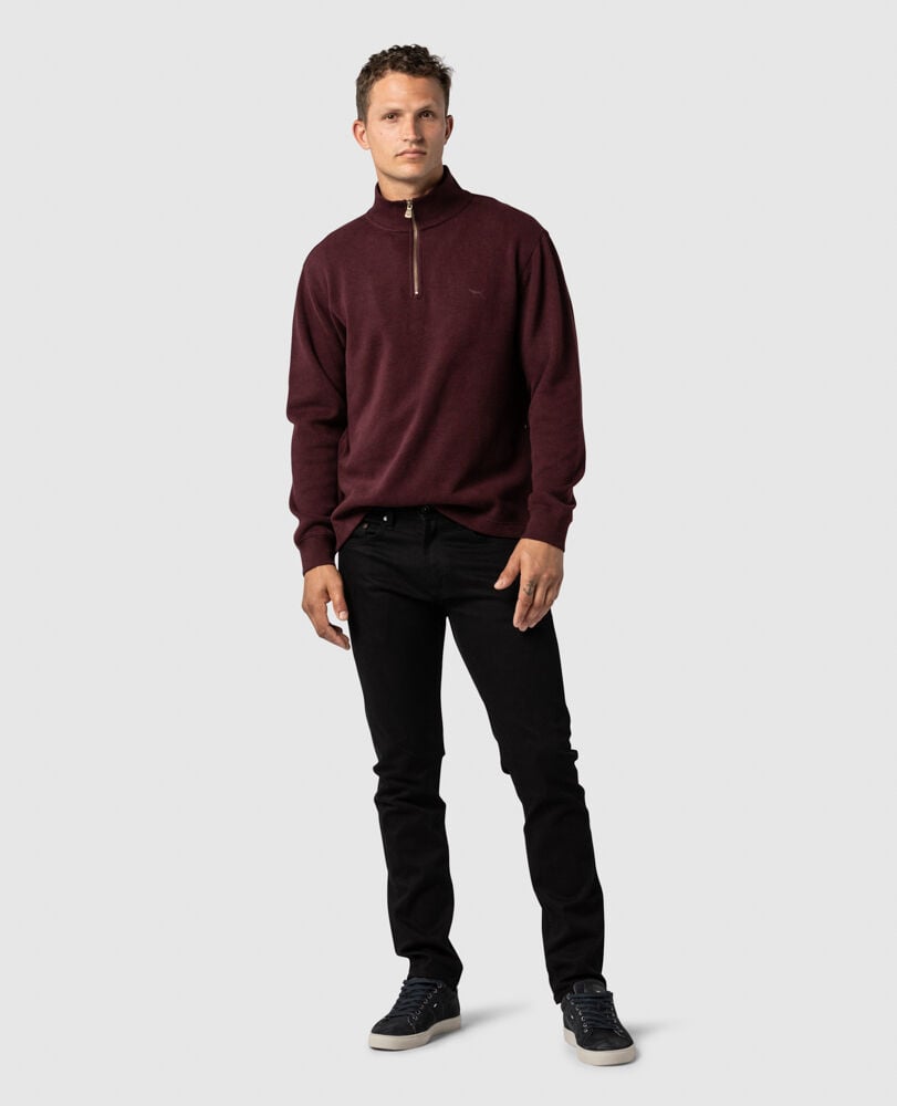 Alton Ave 1/4 Zip Sweatshirt, CLARET, Off Front