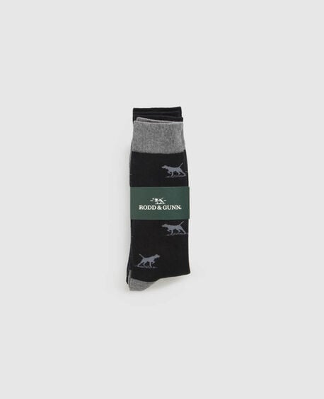 Dogs-A-Plenty Three Pack Socks, WORK MULTI