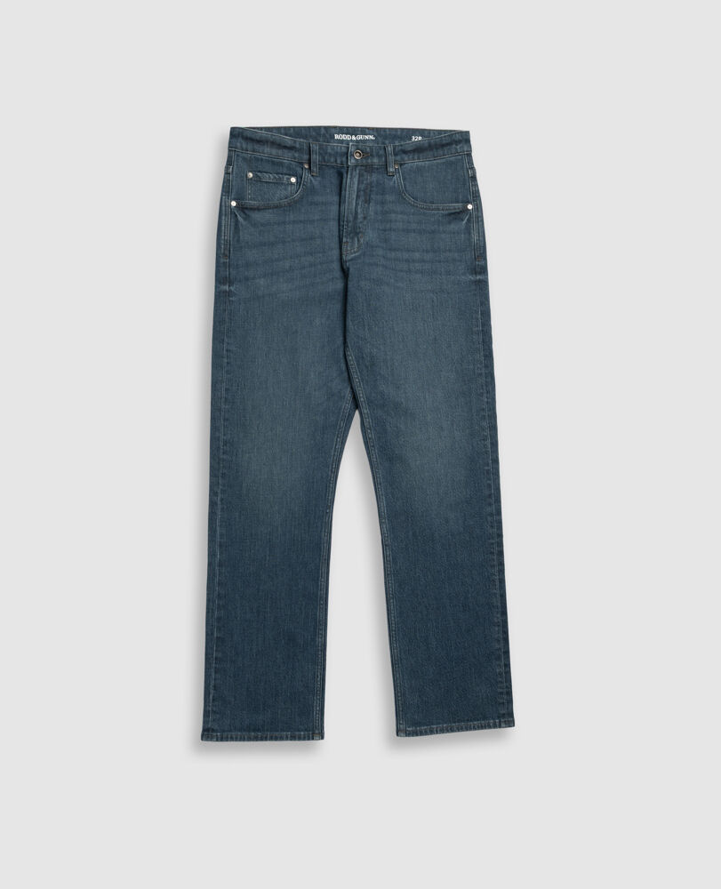 Kurow Relaxed Fit Italian Denim, MID BLUE, Flat Lay