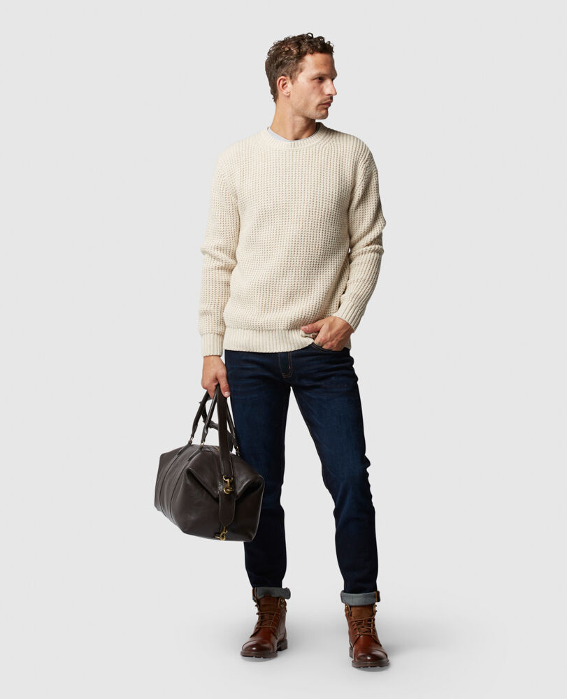 Huntly West Knit, NATURAL, Off Front
