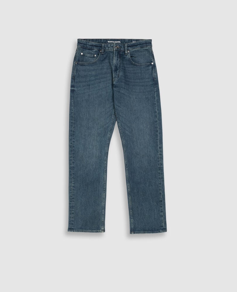 Winton Relaxed Fit Italian Denim, MID BLUE, Flat Lay