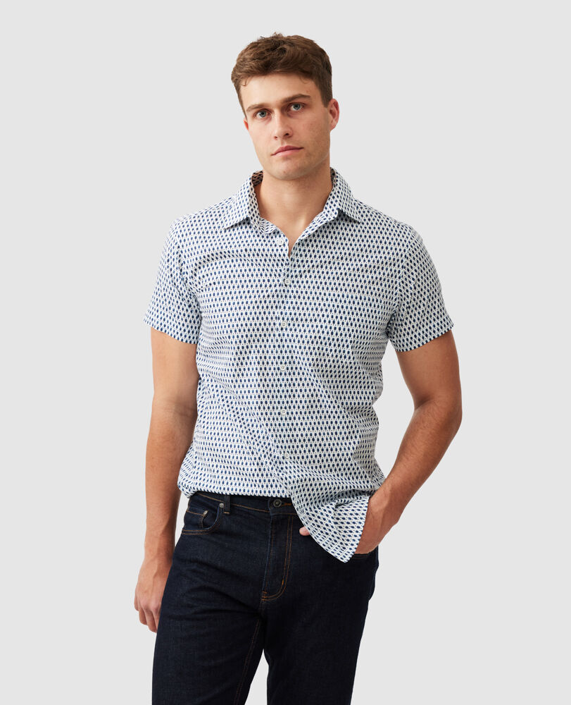 Chemise coupe sportive Byron, MARINE, Front