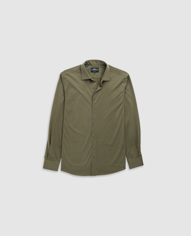 Ascot Park Sports Fit Shirt, KHAKI, Flat Lay