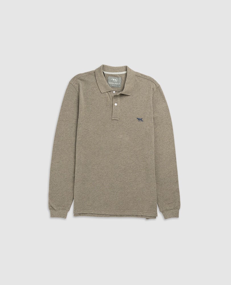 Long Sleeve Sports Fit Gunn Polo, LATTE, Flat Lay