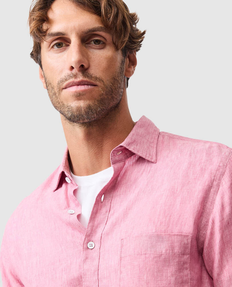 Chemise slim en lin Coromandel, ORCHID&Eacute;E, Detail 3