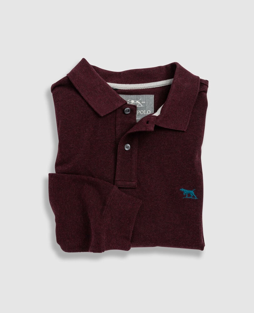 Long Sleeve Sports Fit Gunn Polo, SYRAH, Flat Lay