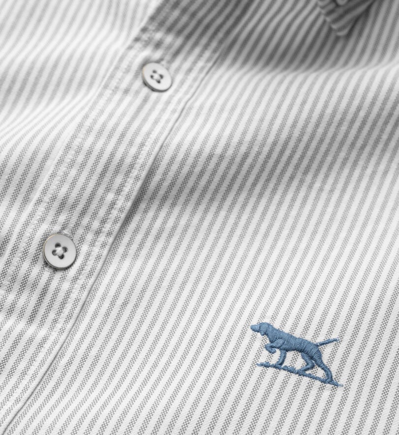 Chemise slim en coton oxford rayures Gunn, HORIZON, Detail 2