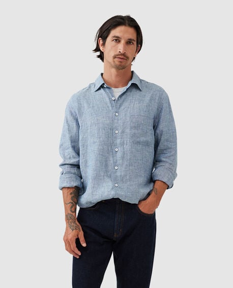 Chaffeys Sports Fit Shirt, DENIM