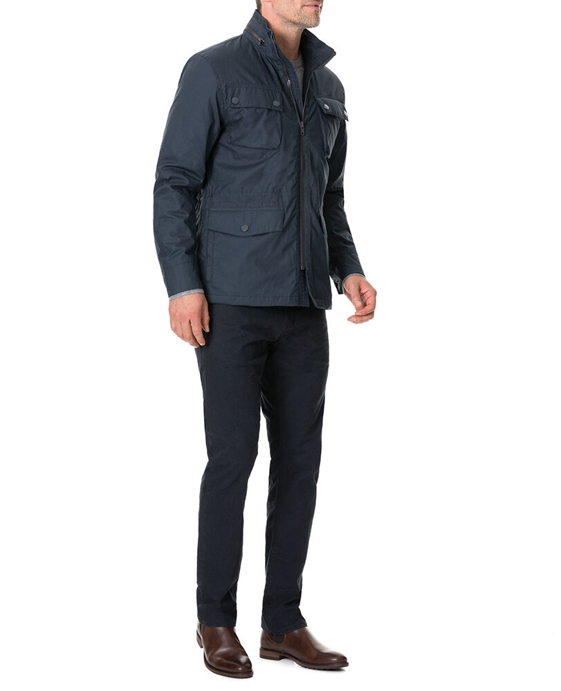 Leithfield 4 Oz Staywax Jacket, MIDNIGHT, Off Front