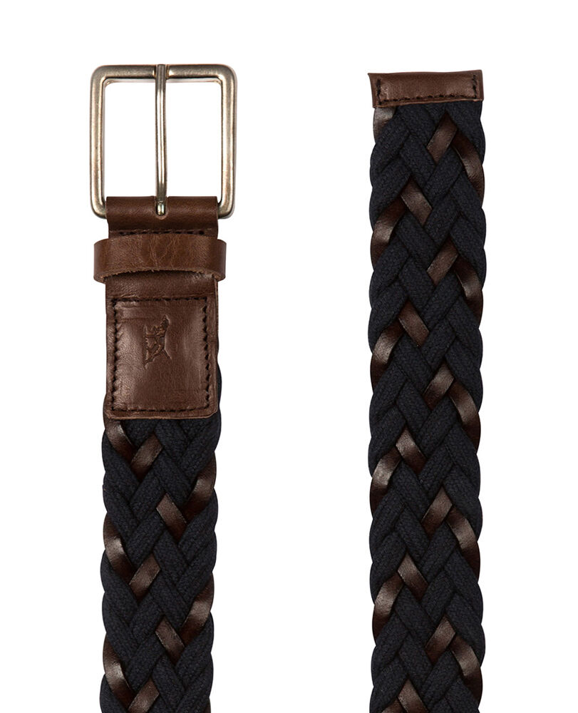 Stump Bay Woven Belt, MARINE, Off Front