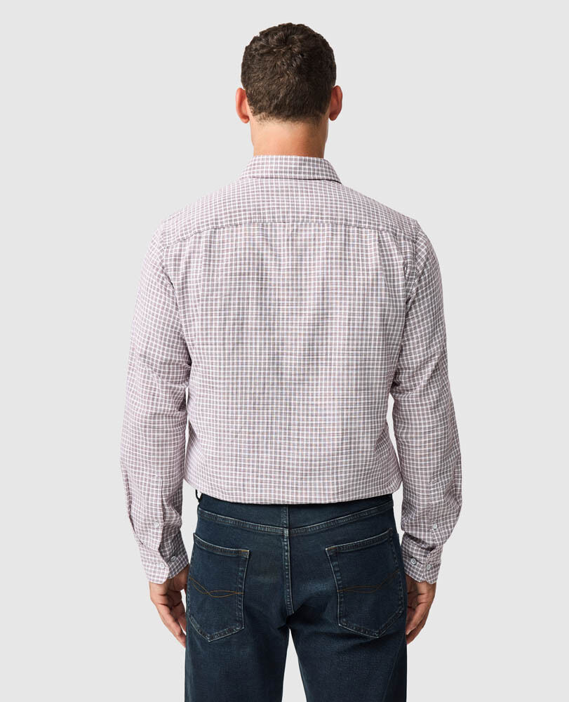 Henley Hill Sports Fit Shirt, MERLOT, Back