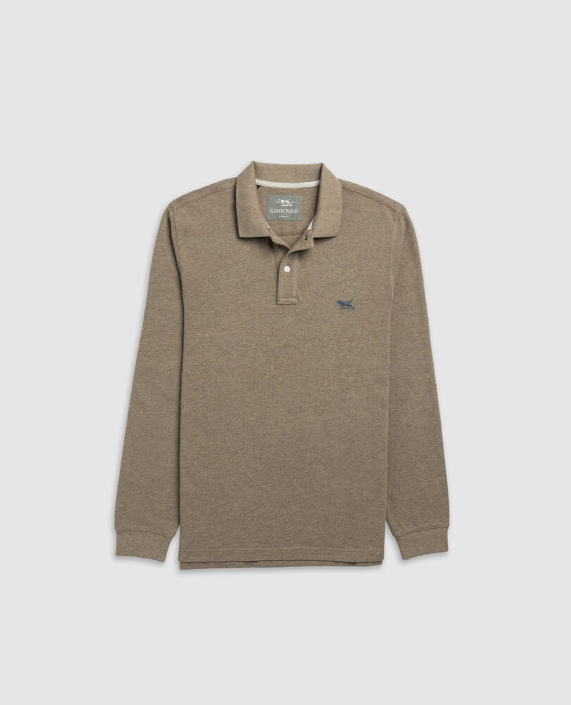 Gunn L/S Polo, LATTE, Flat Lay