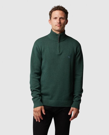 Merrick Bay 1/4 Zip Sweater, FOREST