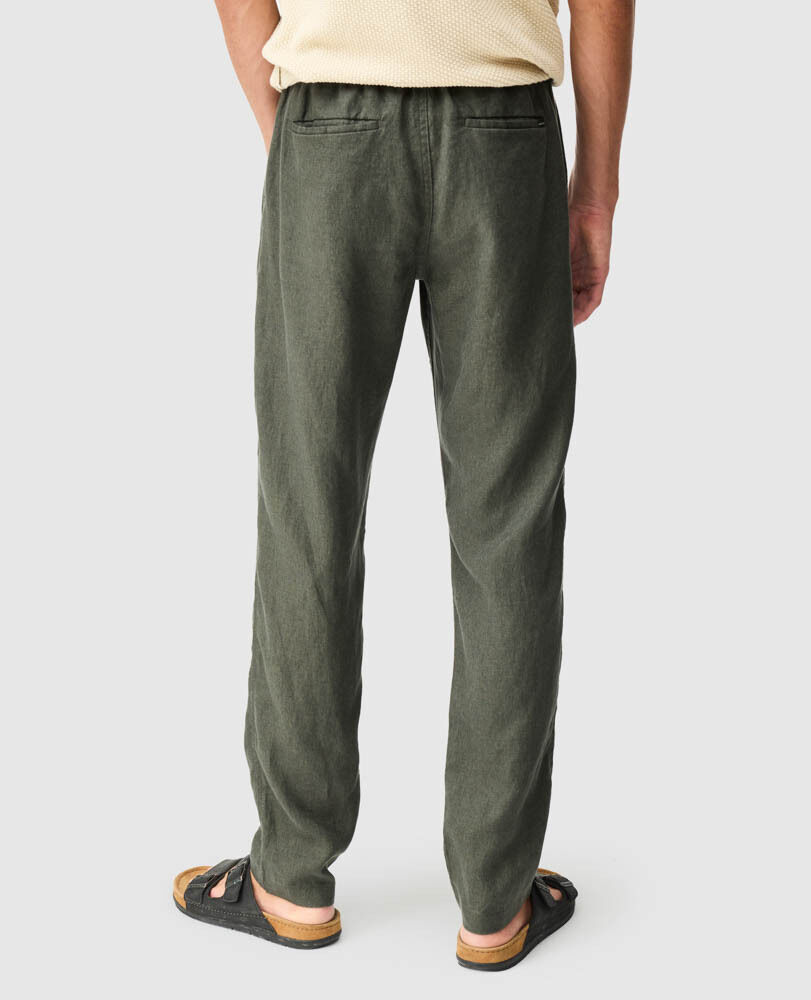 Linen Resort Pant, BAYLEAF, Back