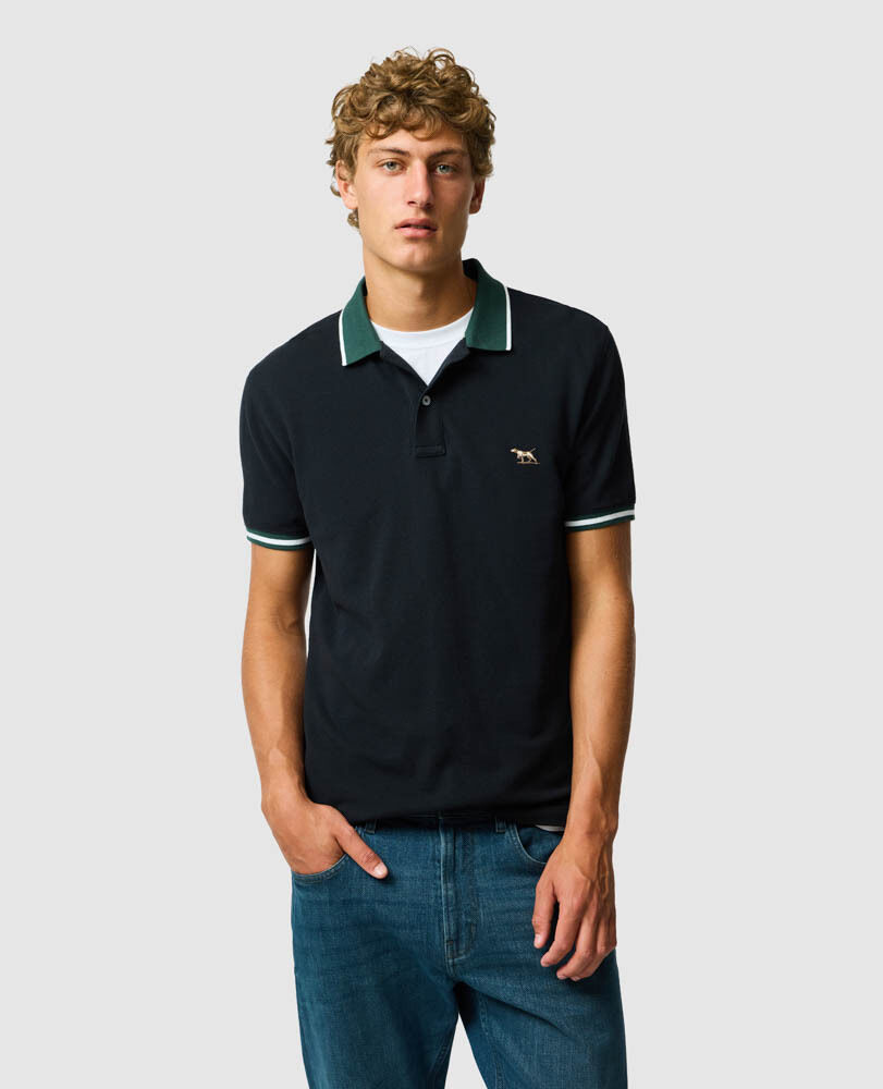 New Lynn Polo mit sportlicher Passform, ONYX, Front