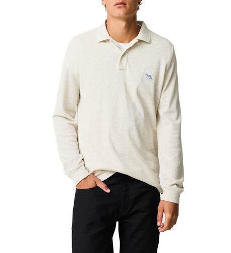 Long Sleeve Sports Fit Gunn Polo, NATURAL