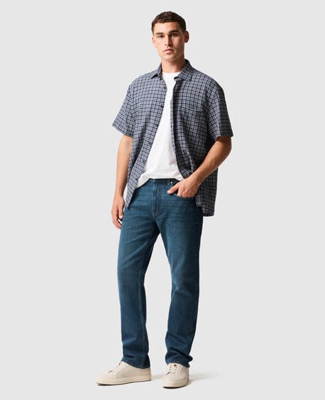 Kurow Relaxed Fit Italian Denim, MID BLUE