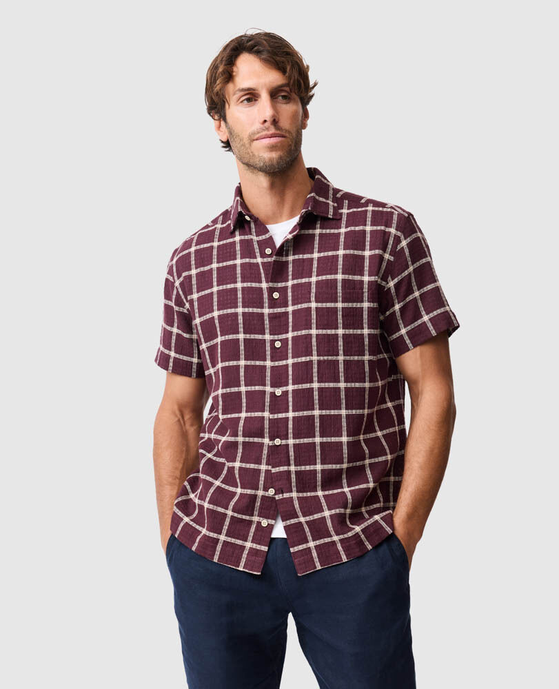 Wetherstones Shirt, BURGUNDER, Front