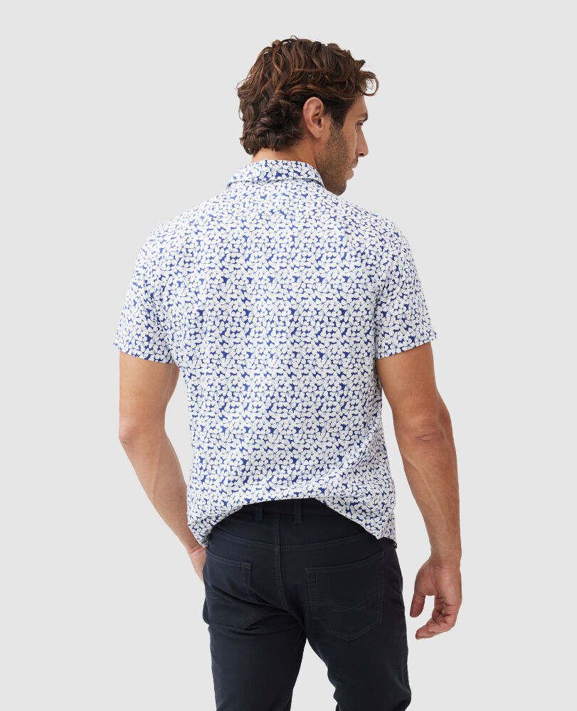 Mitchies Crossing Sports Fit Shirt, BLEU CIEL, Back