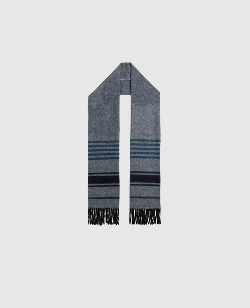 Wanaka Scarf, DENIM, Off Front