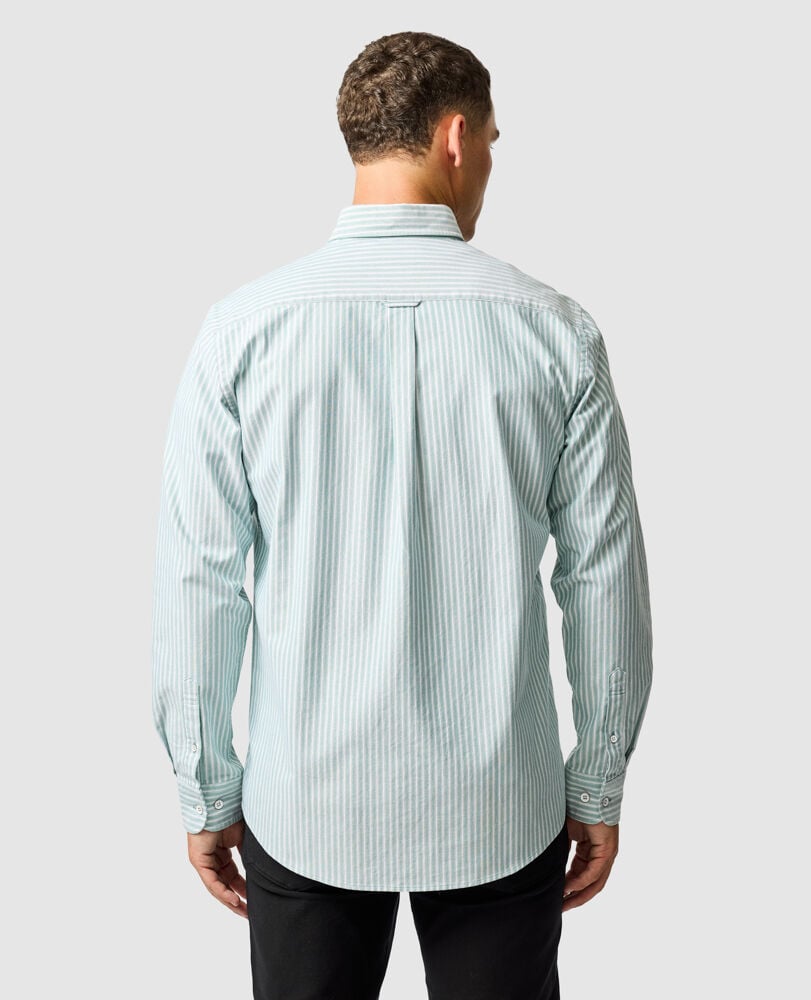 Gunn Oxford Stripe 4 Of Shirt, LAWN, Back