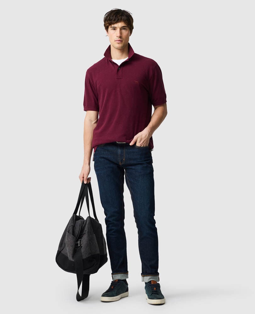 The Gunn Original Fit Polo, OXBLOOD, Off Front