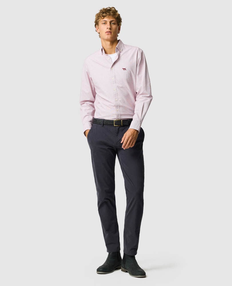 Gunn Oxford 2 Sports Fit Shirt, POPPY, Off Front