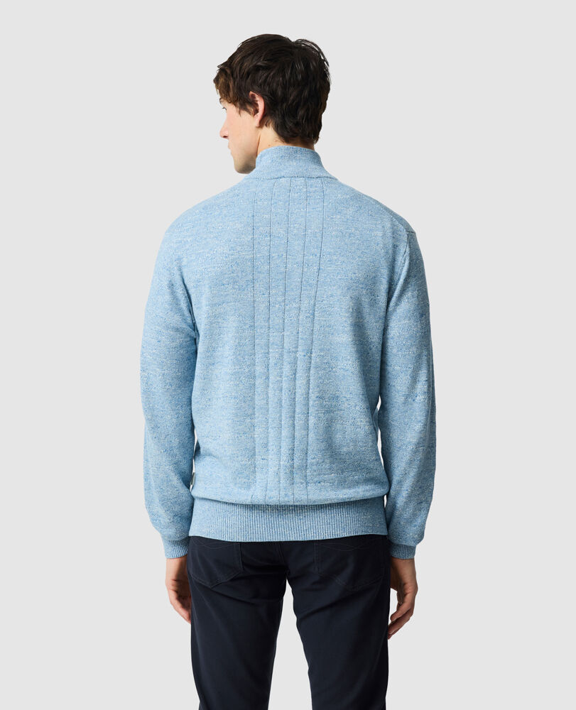 Fortrose 1/4 Zip Knit, OZEAN, Back
