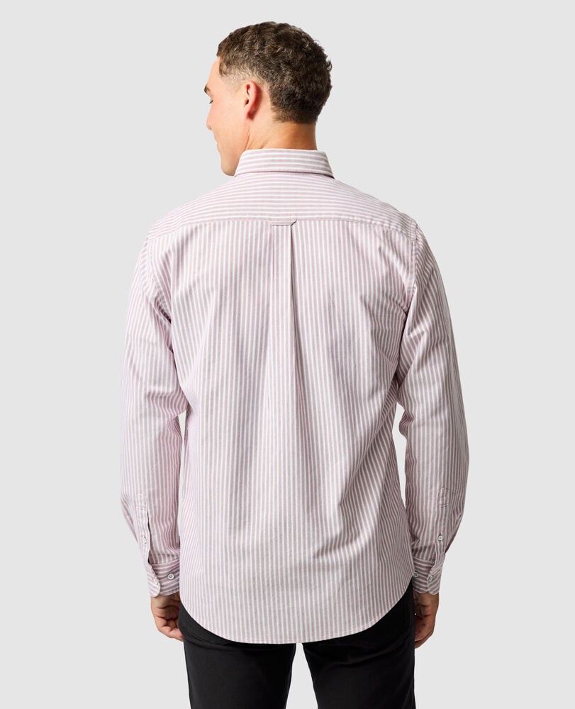 Gunn Oxford Stripe 4 Of Shirt, POPPY, Back