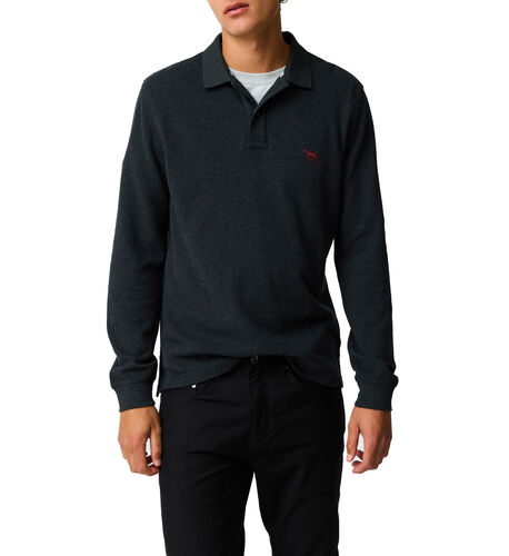 Long Sleeve Sports Fit Gunn Polo, GRAPHITE