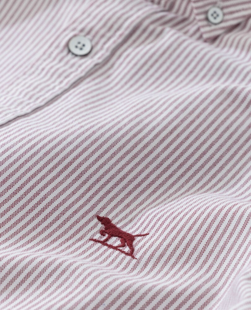 Gunn Oxford Stripe Sports Fit Shirt, PORT, Detail 2