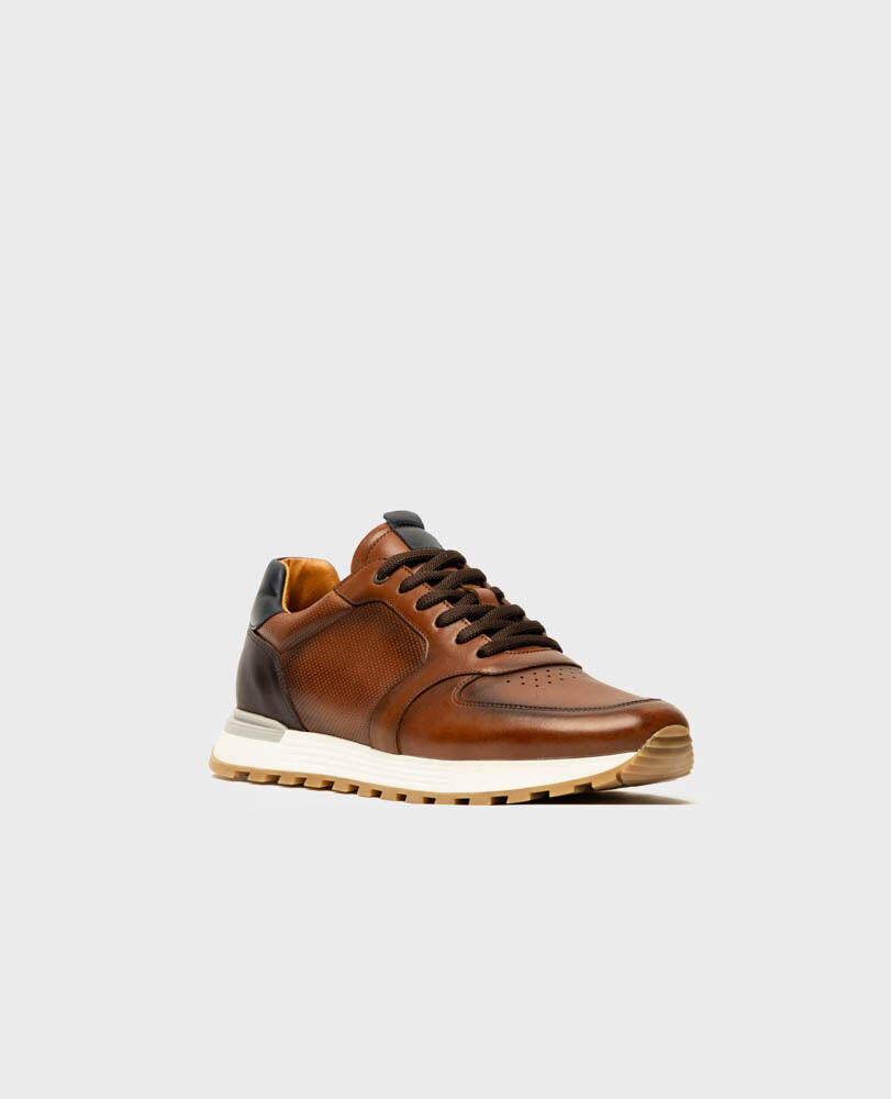 Peria Sneaker, COGNAC, Off Front