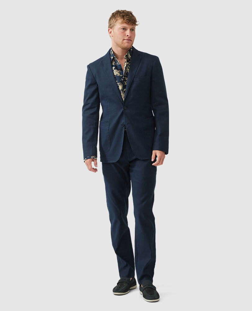 Golden Court Sports Fit Jacket, INDIGO, Off Front
