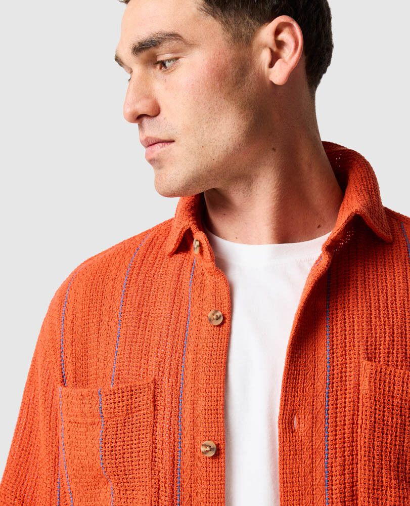 Point Break Shirt, TANGERINE, Flat Lay