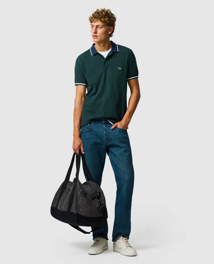 New Lynn Sports Fit Polo, FOREST, Off Front