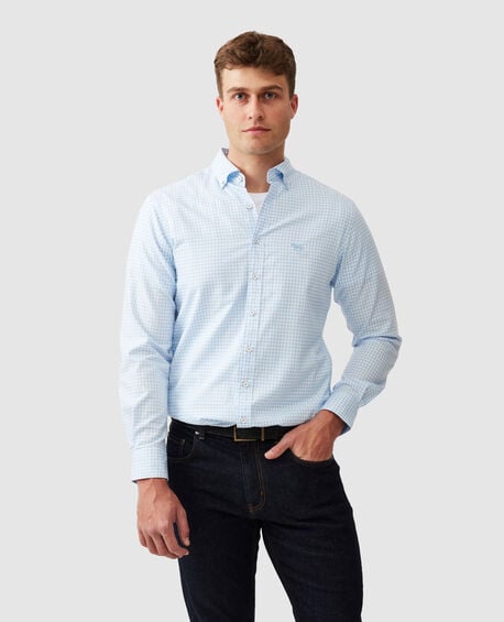 Chemise slim en coton oxford carreaux Gunn, MALIBU