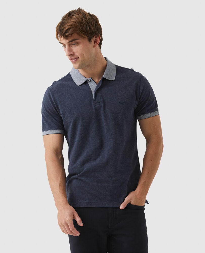 New Haven Sports Fit Polo, NAVY, Front