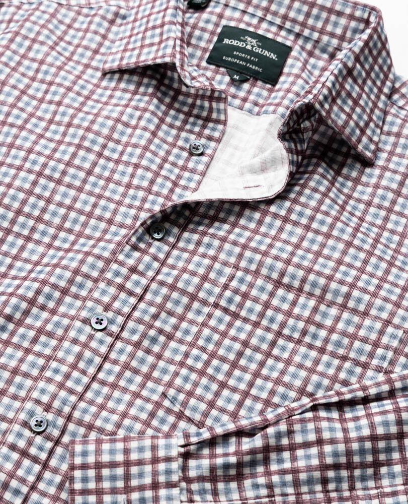 Gledknowe Sports Fit Shirt, MERLOT, Detail 2