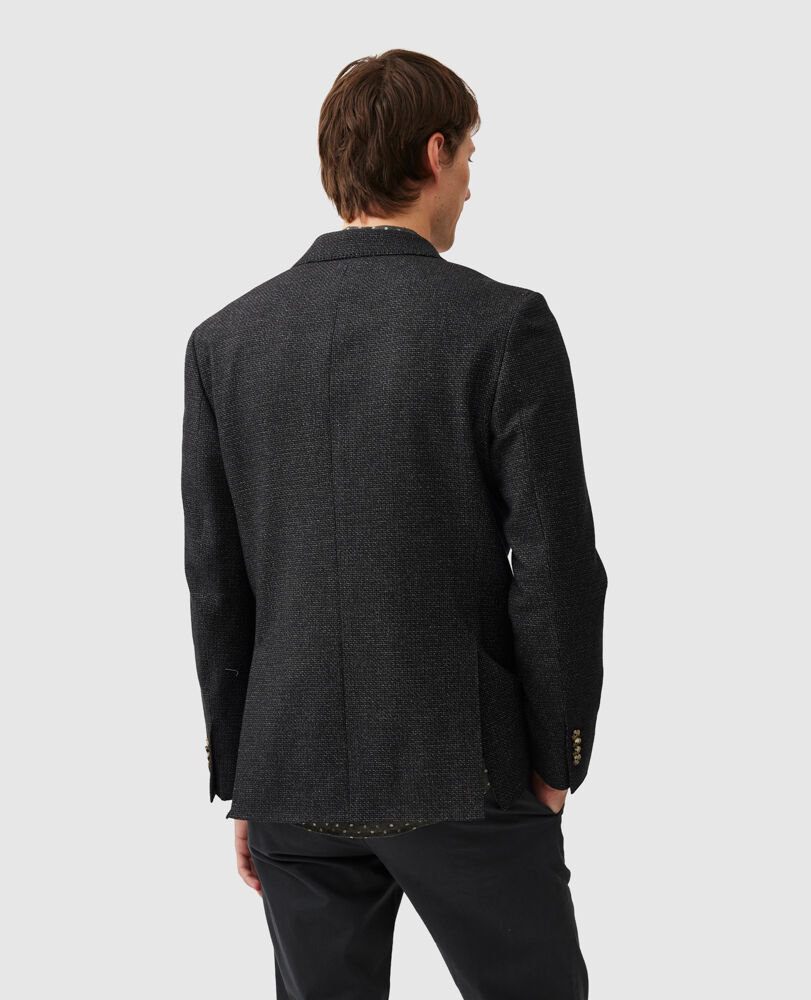 Thorton Jacke in sportlicher Passform, AKTIVKOHLE, Back