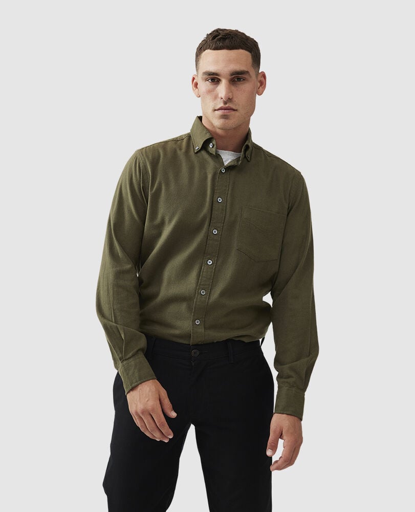 Barrhill Sports Fit Shirt, LODEN, Front