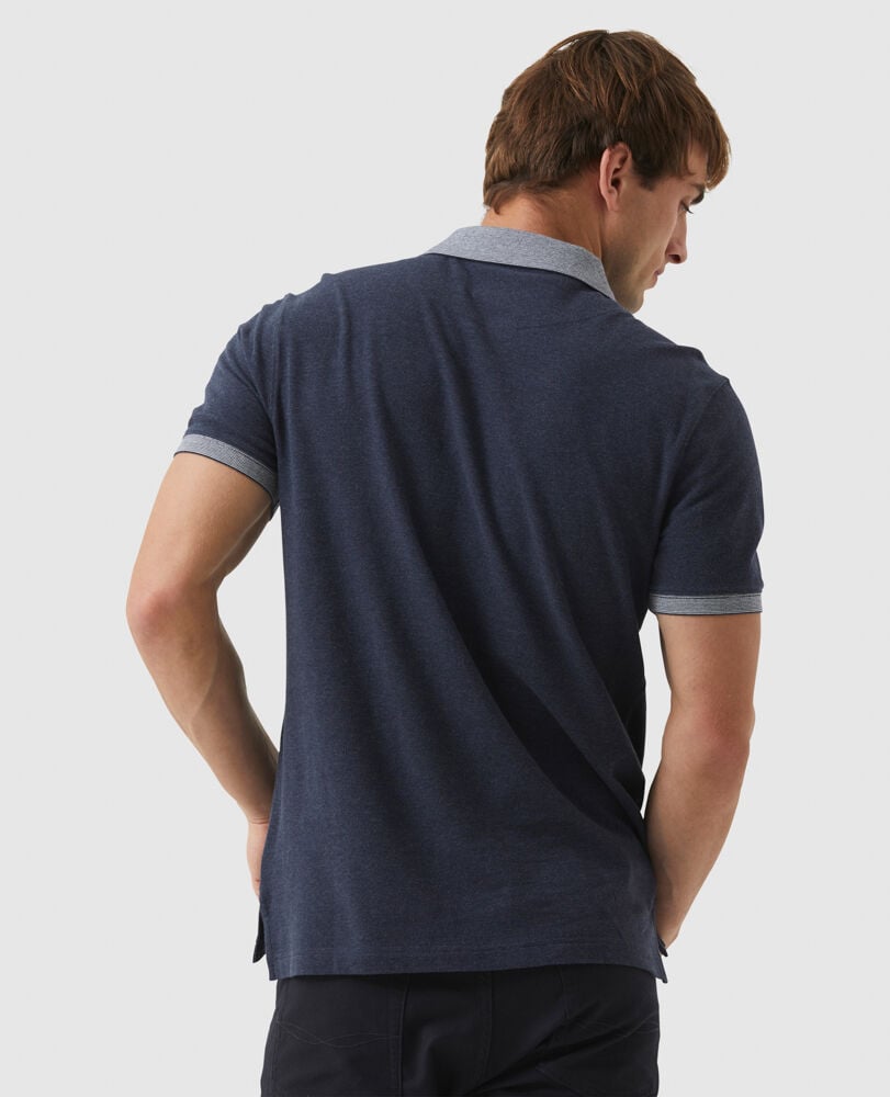New Haven Sports Fit Polo, NAVY, Back