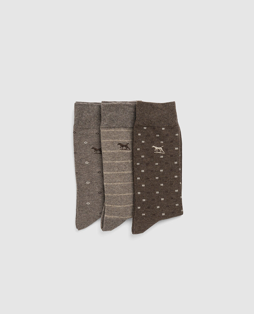 Seacliff Multi Strumpf 3er-Pack, ERDE MULTI, Front