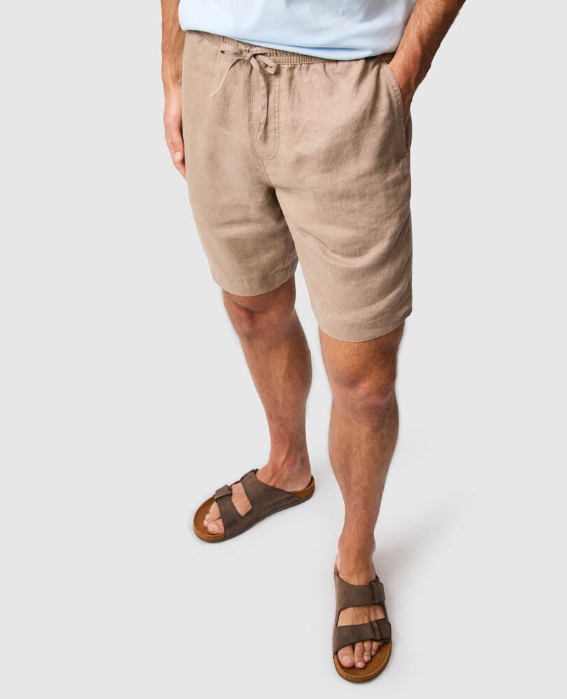 Linen 9" Resort Short, DARK TAUPE, Detail 3